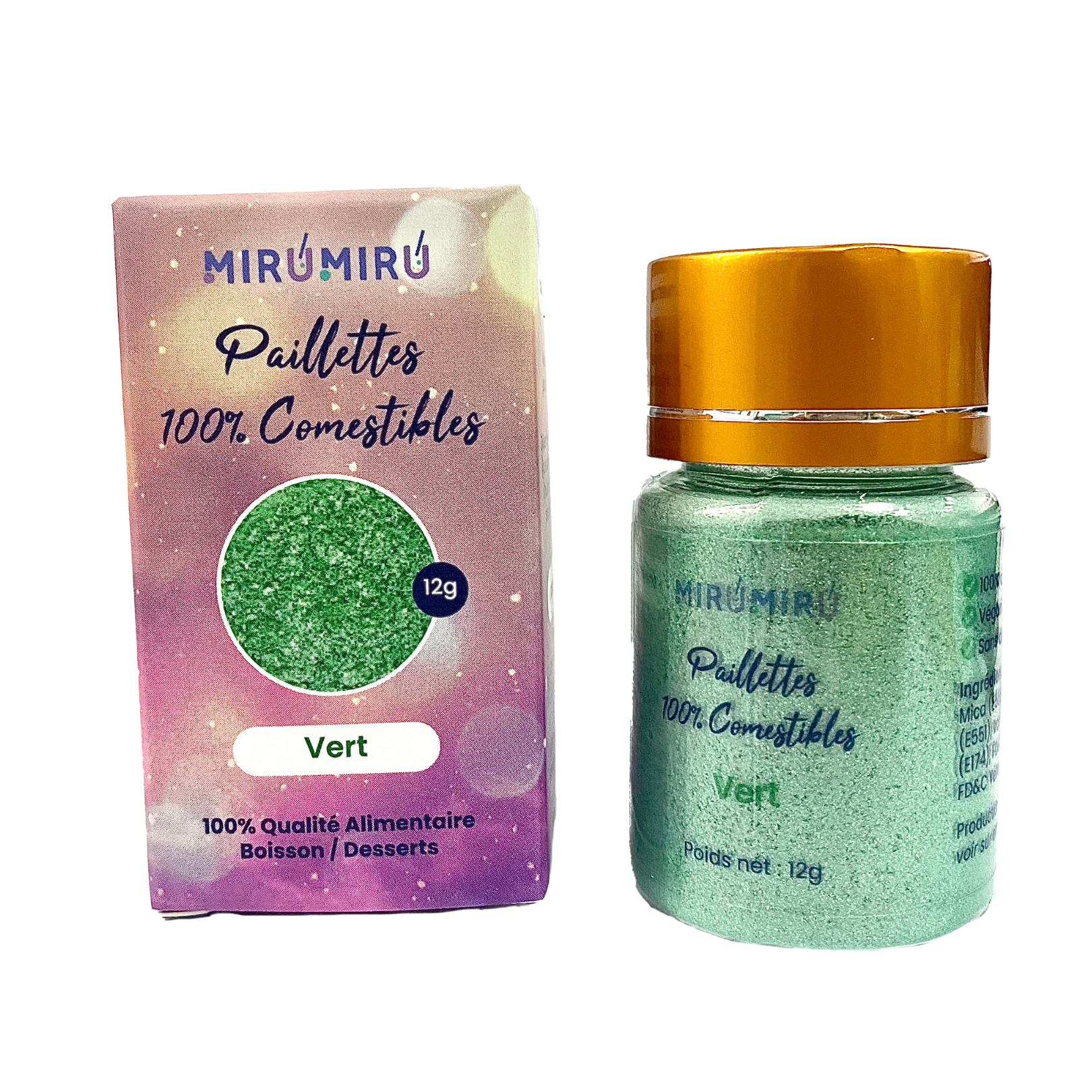 Paillettes Comestibles 12g Vert