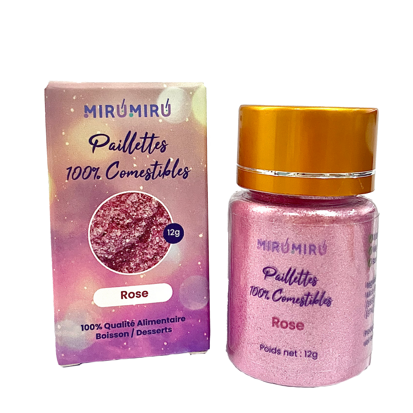 Paillettes Comestibles 12g Rose