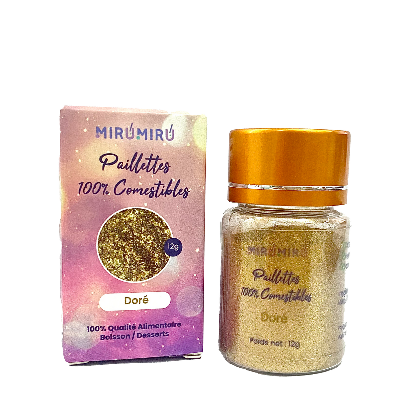 Paillettes Comestibles 12g Or Scintillant - Doré