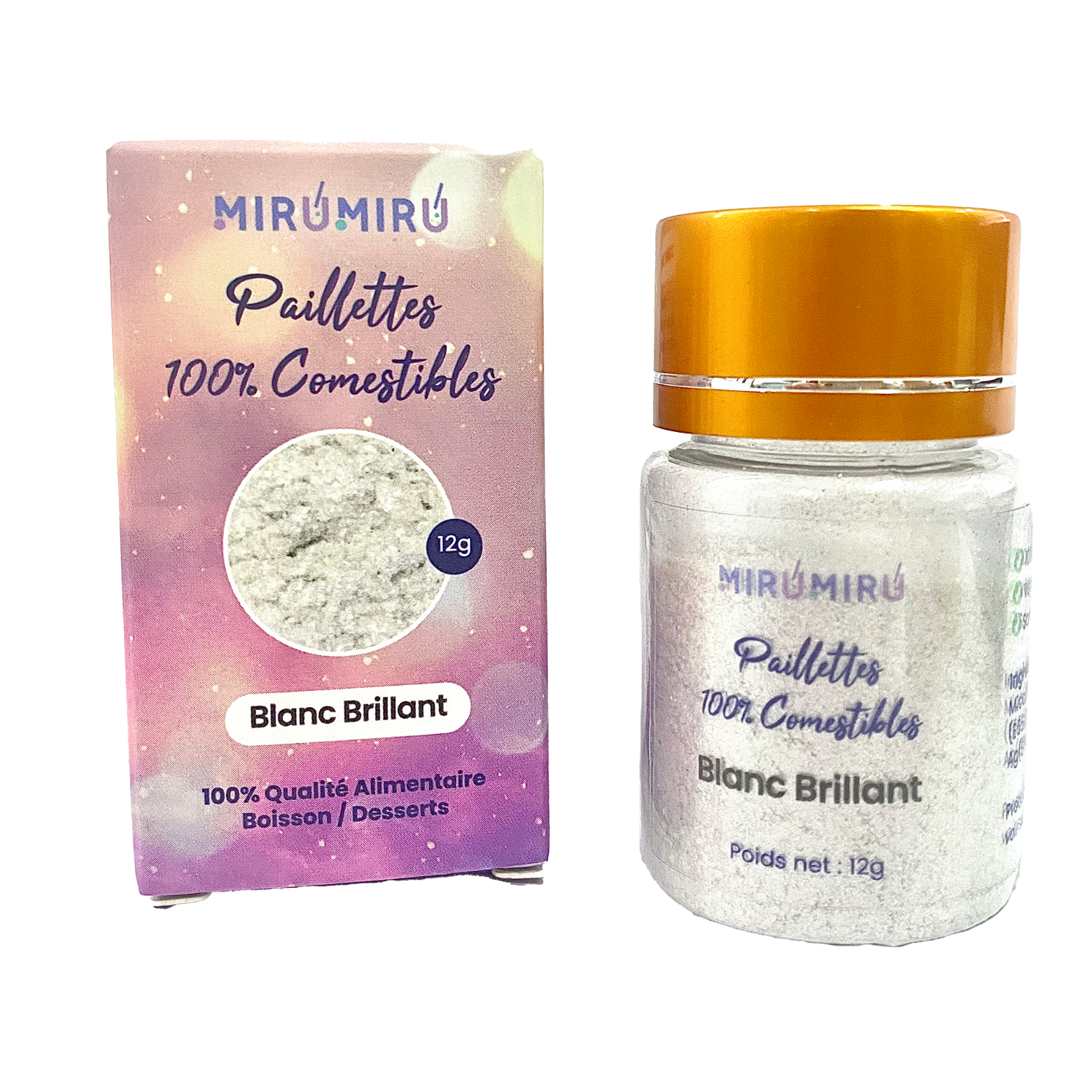 Paillettes Comestibles 12g Blanc Scintillant