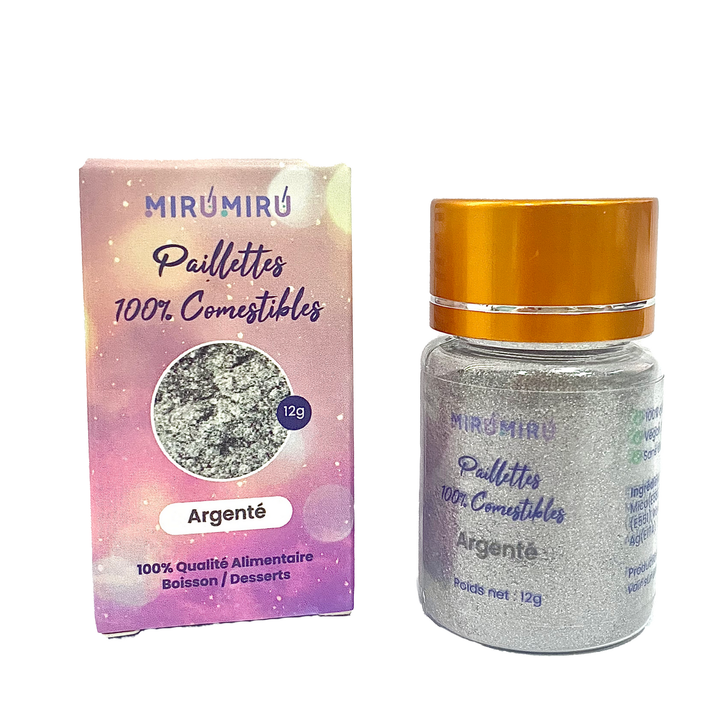 Paillettes Comestibles 12g Argent
