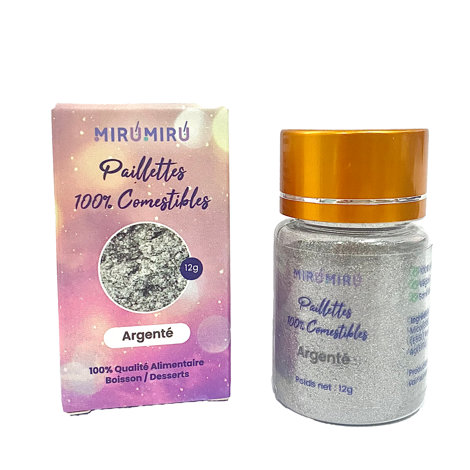 Paillettes Comestibles 12g Argent
