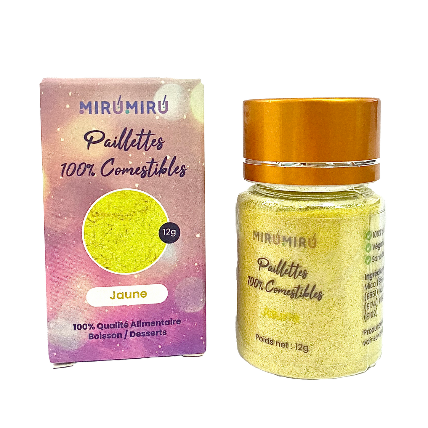Paillettes Comestibles 12g Jaune