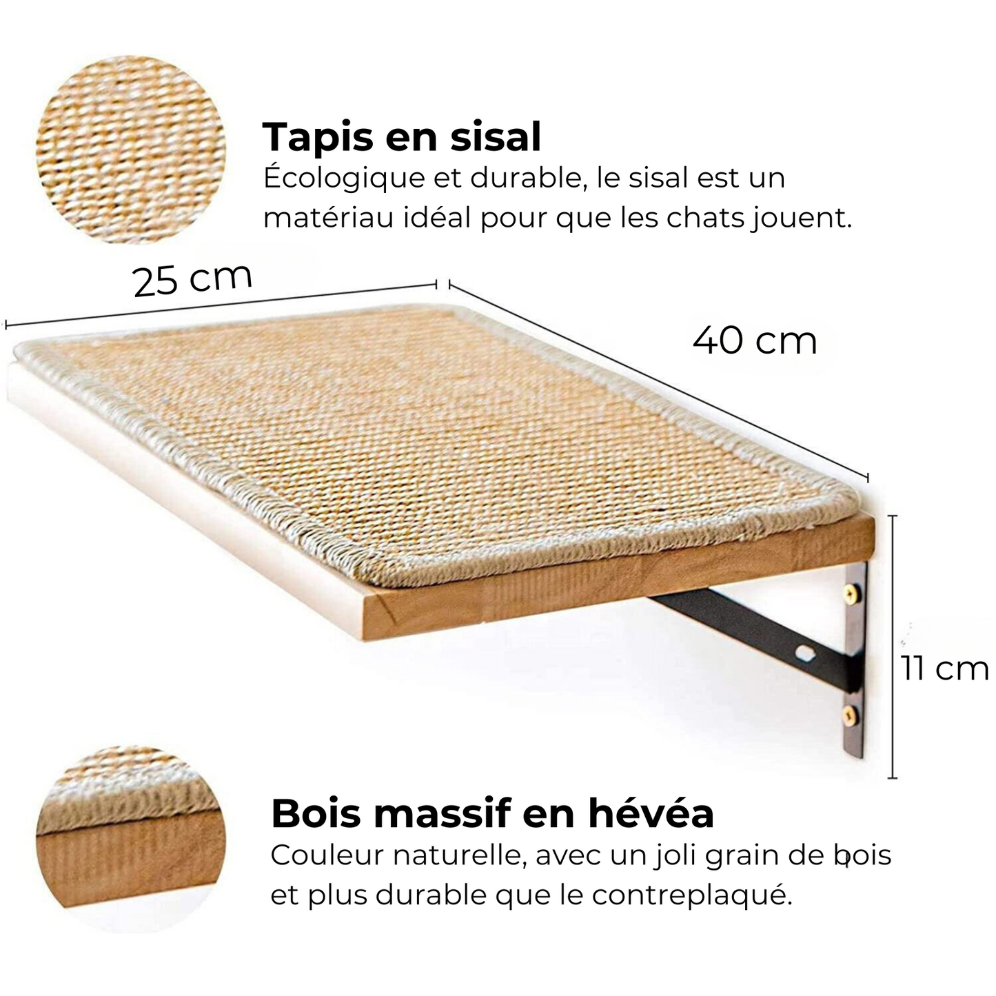 Bubble Cat - Étagère Murale avec Griffoir en Jute – Perchoir Suspendu pour Chats