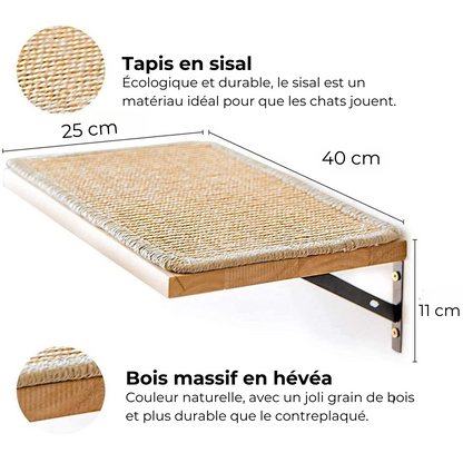Bubble Cat - Étagère Murale avec Griffoir en Jute – Perchoir Suspendu pour Chats
