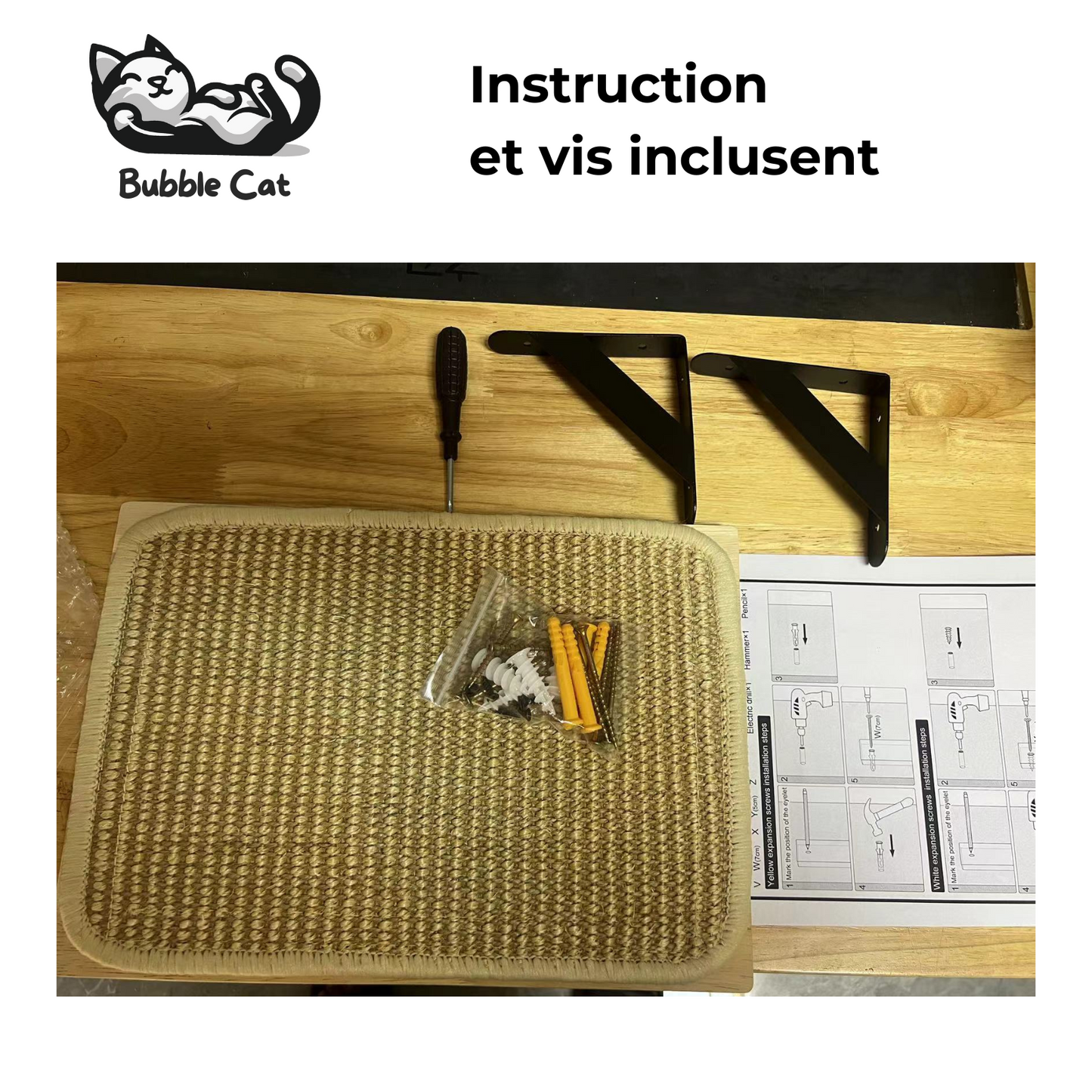 Bubble Cat - Étagère Murale avec Griffoir en Jute – Perchoir Suspendu pour Chats
