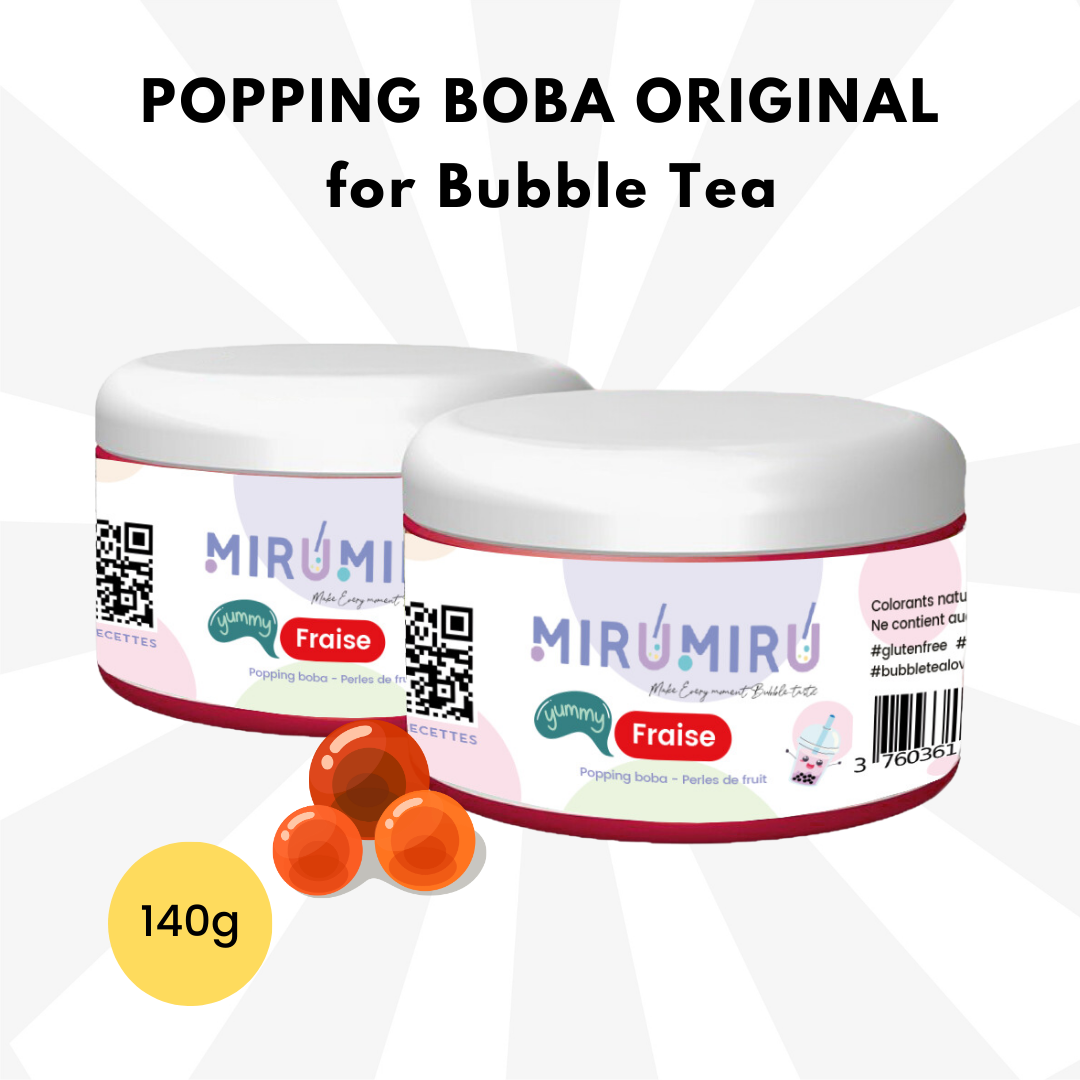 POPPING BOBA ORIGINAL pour Bubble tea - Fraise - 140g