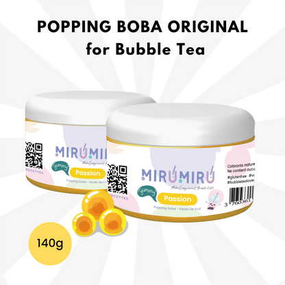 Perle Passion - POPPING BOBA ORIGINAL pour Bubble tea - Fruits de la Passion - 140g