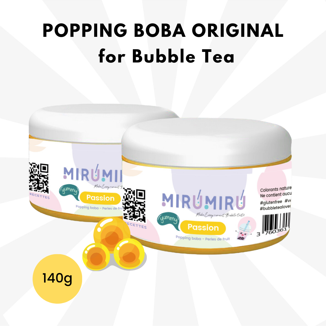 POPPING BOBA ORIGINAL for Bubble tea - Passion Fruit - 140g