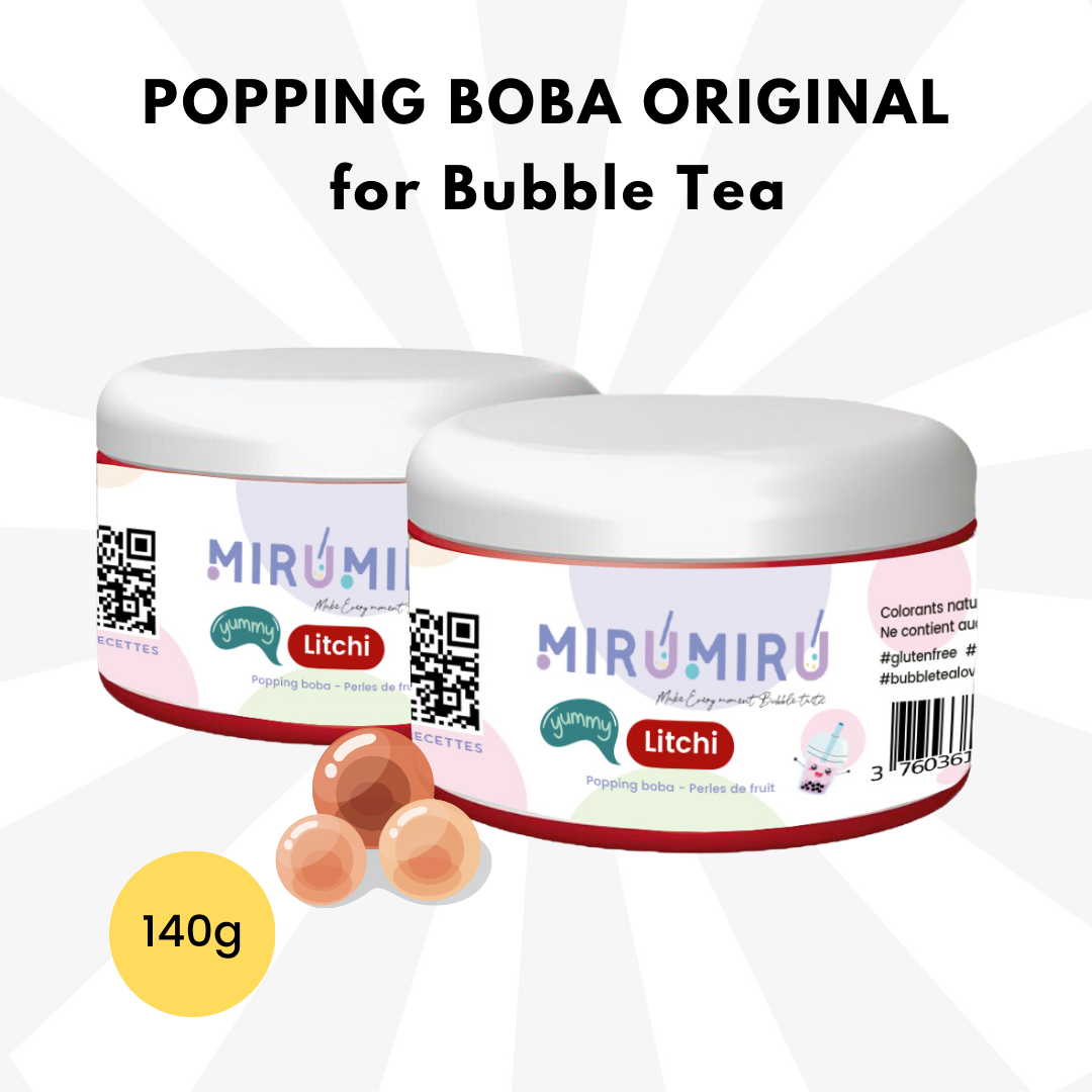 POPPING BOBA ORIGINAL para té de burbujas - Litchi - 140g