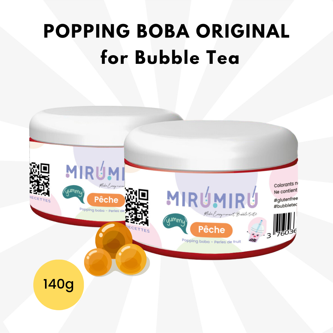 POPPING BOBA ORIGINAL pour Bubble tea - Pêche - 140g